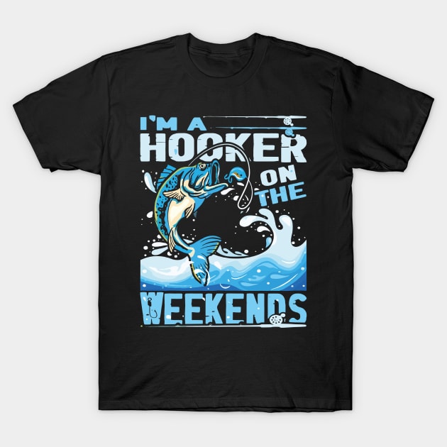 i'm a hocker on the weekends - Fishing Highlights T-Shirt by rhazi mode plagget